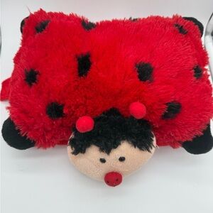 Pillow Pets Pee-Wees Lady Bug Ladybug Red Black Plush Stuffed Animal 2010 EUC